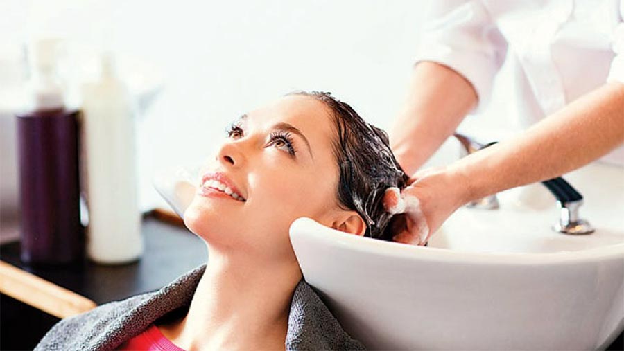 A woman taking a bath after nose job